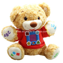 Preschool Educacional Baby Music Plushed Presente de Natal Teddy Bear Toy